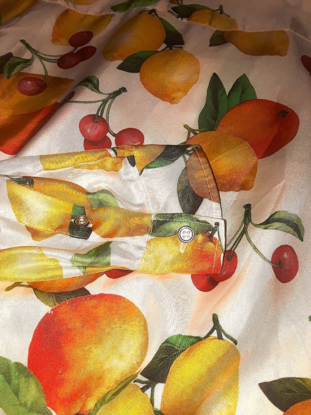 Dolce & Gabbana silk floral fruit shirt blouse US 6 or 8 - Picture 4 of 7